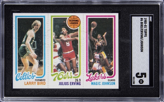 1980-81 Topps Larry Bird/Magic Johnson Rookie Card - SGC EX 5
